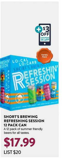 Plum Market Short's Brewing Refreshing Session 12 Pack Can offer