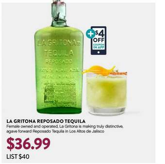 Plum Market La Gritona Reposado Tequila offer