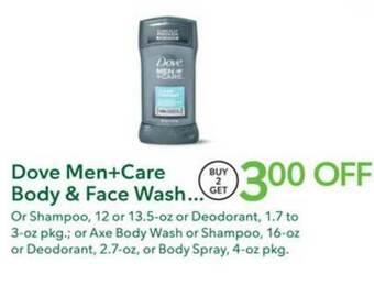 Publix Dove Men+care Body & Face Wash offer