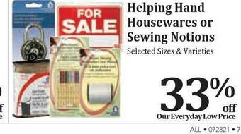 Rosauers Helping Hand Housewares Or Sewing Notions 33% Off offer
