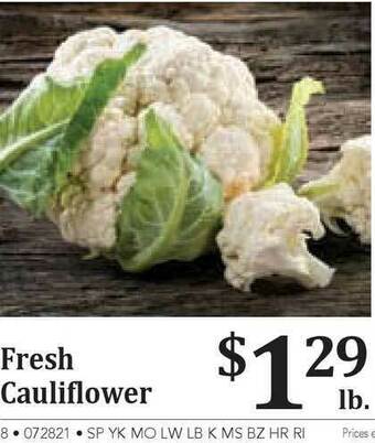 Rosauers Fresh Cauliflower offer