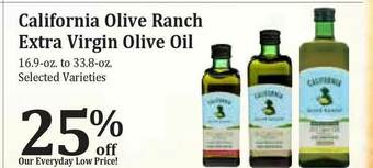 Rosauers California Olive Ranch Extra Virgin Olive Oil 25% Off offer