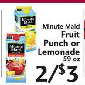 Sunset Foods Minute Maid Fruit Punch Or Lemonade offer