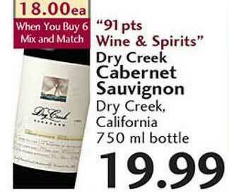 Sunset Foods "91 Pts Wine &amp; Spirits" Dry Creek Cabernet Sauvignon Offer at Sunset Foods offer