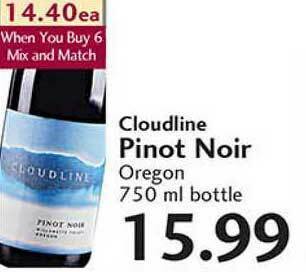 Sunset Foods Cloudline Pinot Noir Oregon 750 Ml offer