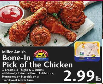 Sunset Foods Miller Amish Bone-In Pick Of The Chicken 3 Breasts, 3 Thighs & 3 Drums offer