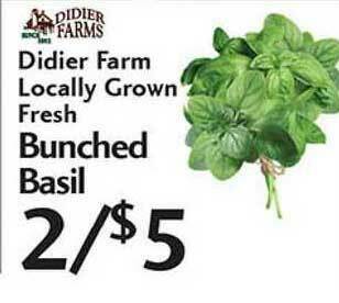 Sunset Foods Didier Farm Locally Grown Fresh Bunched Basil offer