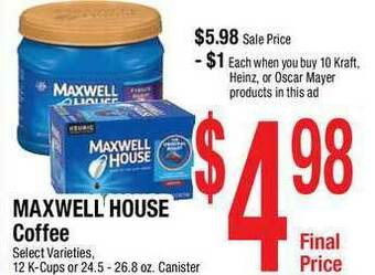 Super Saver Maxwell House Coffee offer