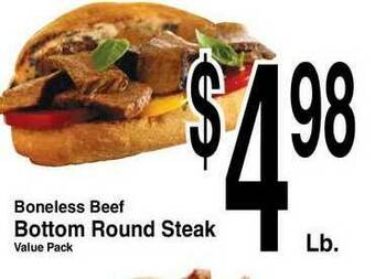 Super Saver Boneless Beef Bottom Round Steak offer