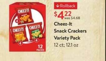 Walmart Cheez-It Snack Crackers Variety Pack offer