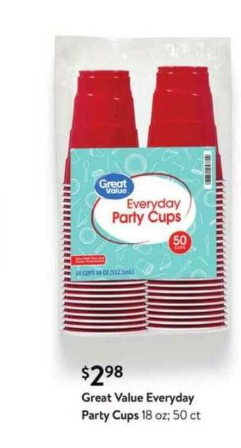 Walmart Great Value Everyday Party Cups offer