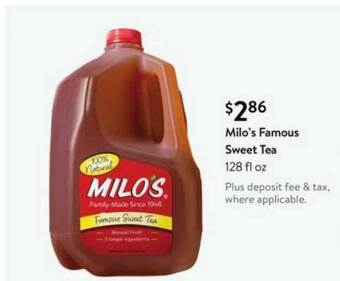 Walmart Milo's Famous Sweet Tea offer