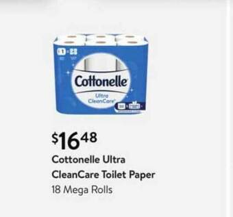 Walmart Cottonelle Ultra CleanCare Toilet Paper offer