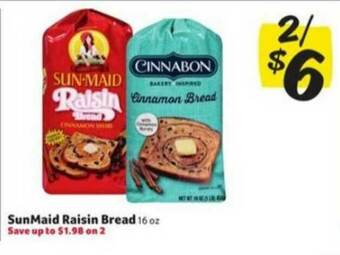 Winn Dixie Sunmaid Raisin Bread offer