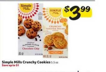 Winn Dixie Simple Mills Crunchy Cookies offer
