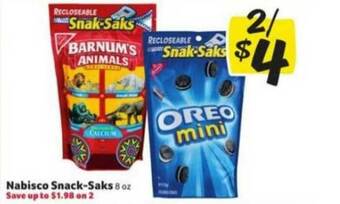 Winn Dixie Nabisco Snack-saks offer