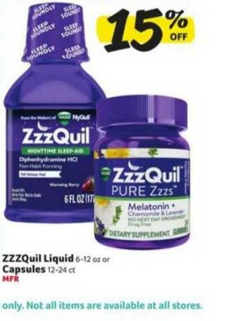 Winn Dixie Zzzquil Liquid Or Capsules offer