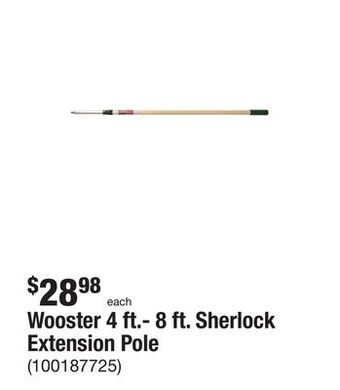 The Home Depot Wooster 4 ft.- 8 ft. sherlock extension pole offer