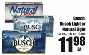 Warehouse Market Busch, Light or Natural Light 12 oz offer