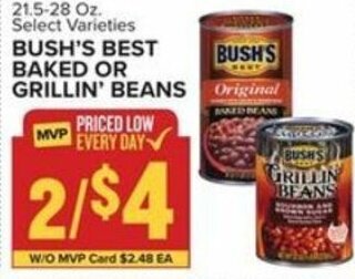Food Lion Bush's Best Baked Or Grillin' Beans 21.5-28 oz offer