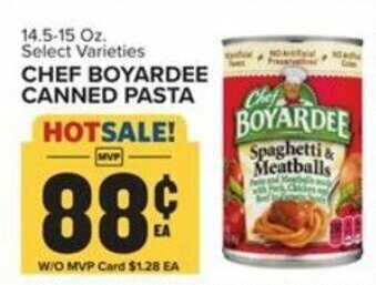 Food Lion Chef Boyardee Canned Pasta 14.5-15 oz offer