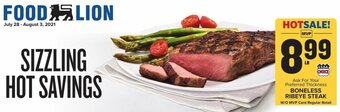 Food Lion Boneless Ribeye Steak offer