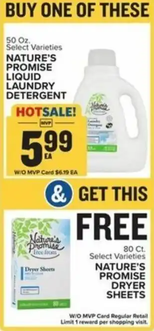 Food Lion Nature's Promise Liquid Laundry Detergent 50 oz offer