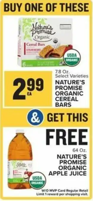 Food Lion Natures Promise Organic Cereal Bars 7.8 oz offer