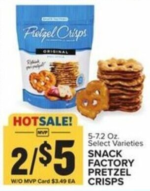 Food Lion Snack Factory Pretzel Crisps 5-7.2 oz offer