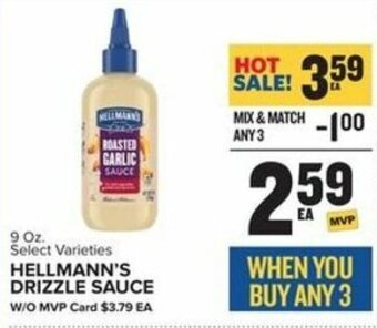 Food Lion Hellmann's Drizzle Sauce 9 oz offer