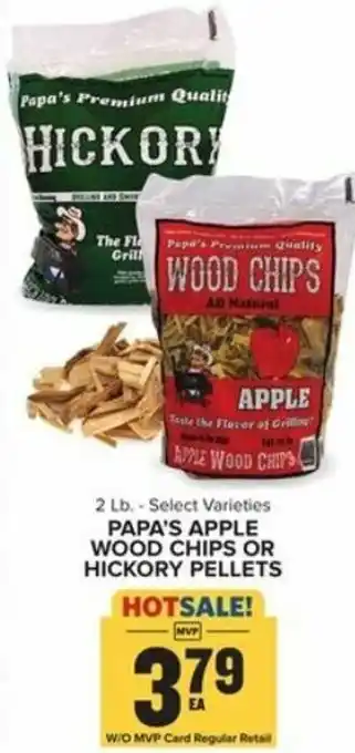 Food Lion Papa's Apple Wood Chips or Hickory Pellets offer
