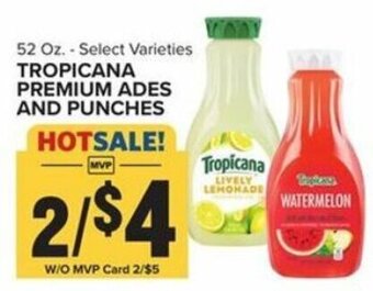 Food Lion Tropicana Premium Ades And Punches 52 oz offer
