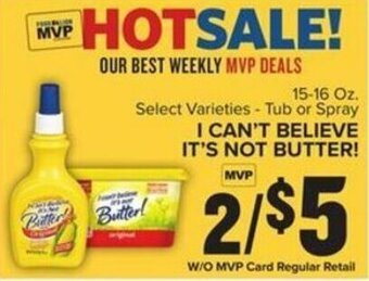Food Lion I Can't Believe It's Not Butter 15-16 oz offer