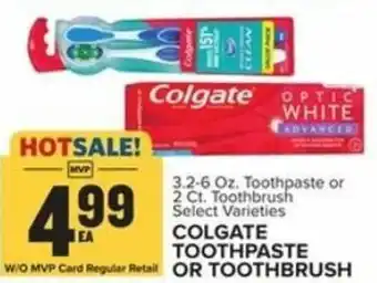 Food Lion Colgate Toothpaste or Toothbrush 3.2-6 oz offer