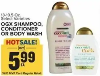 Food Lion OGX Shampoo, Conditioner or Body Wash 13-19.5 oz offer