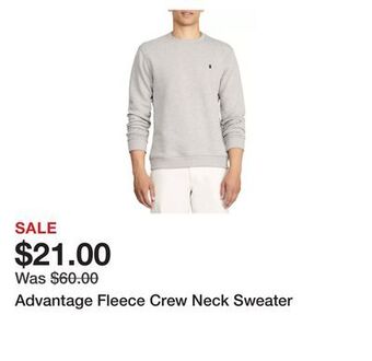 Belk Advantage fleece crew neck sweater offer
