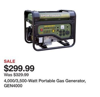 Tractor Supply Company 4,000/3,500-watt portable gas generator, gen4000 offer