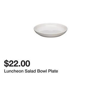 Belk Luncheon salad bowl plate offer