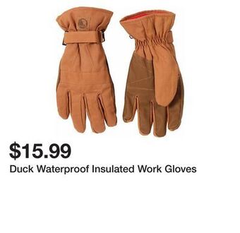 Tractor Supply Company Duck waterproof insulated work gloves offer