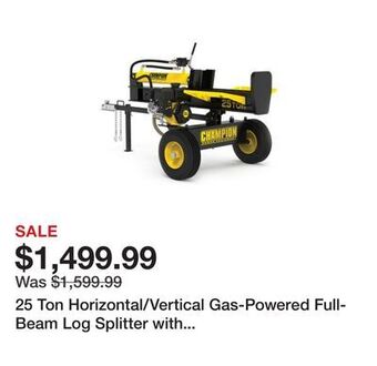 Tractor Supply Company 25 ton horizontal/vertical gas-powered full-beam log splitter with auto return, 100251 offer