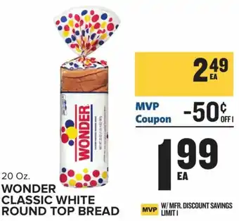 Food Lion Wonder Classic White Round Top Bread 20 oz offer