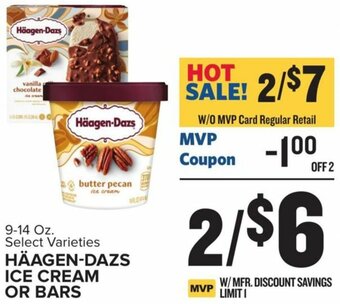 Food Lion Häagen-Dazs Ice Cream Or Bars 9-14 oz offer