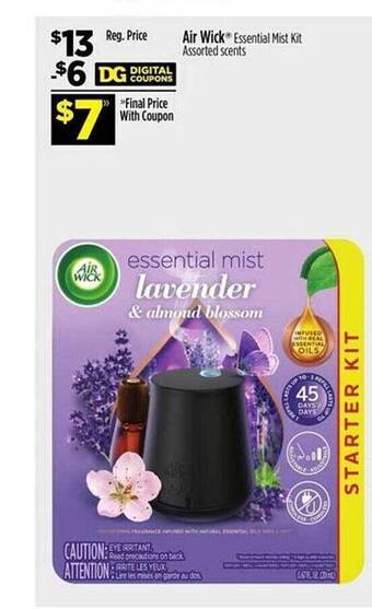 Dollar General Air wick essential mist kit assorted scents offer