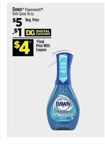 Dollar General Dawn powerwash dish spray offer