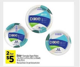 Dollar General Dixie everyday paper plates or bowls offer