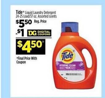 Dollar General Tide liquid laundry detergent offer