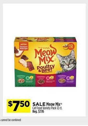 Dollar General Meow mix cat food variety pack offer