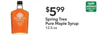 Publix Spring Tree Pure Maple Syrup 12.5-oz offer