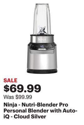 Best Buy Ninja - nutri-blender pro personal blender with auto-iq - cloud silver offer