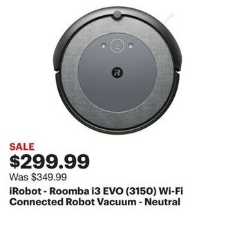 Best Buy Irobot - roomba i3 evo (3150) wi-fi connected robot vacuum - neutral offer